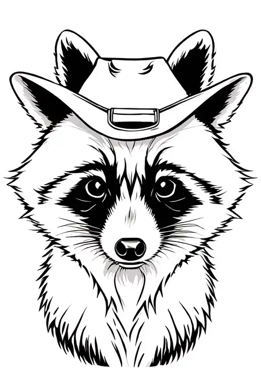 Racoon Dressed As Cowboy