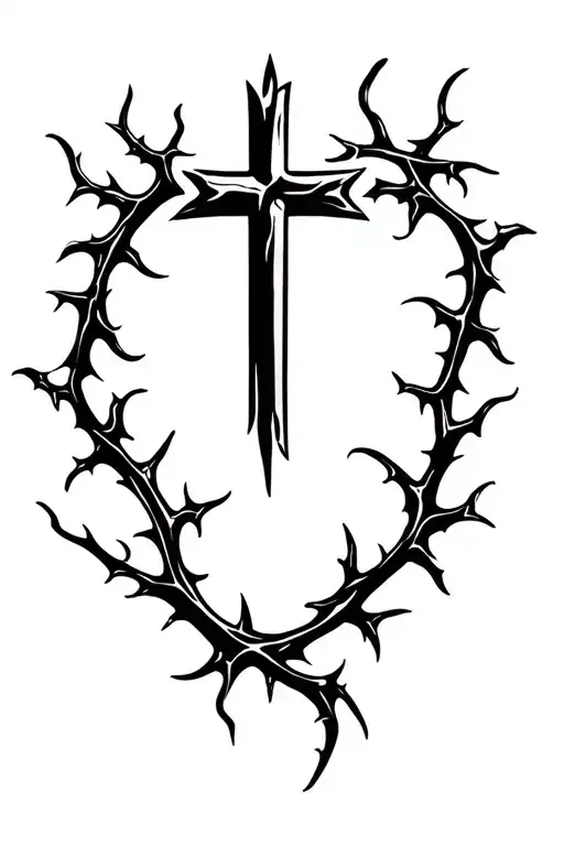 Cross With Thorn Vine