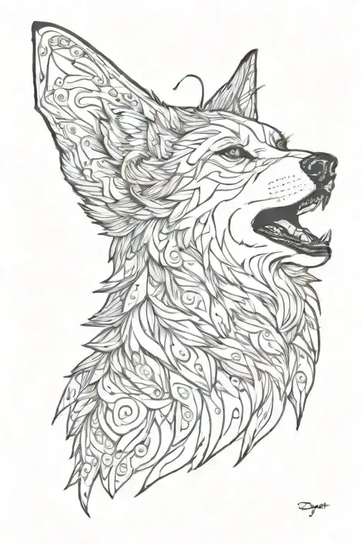 Butterfly Wolf Howling