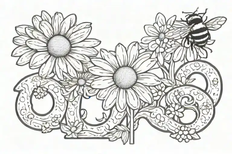 The Date April 13 1998 Numerals With A Daisy And A Bee