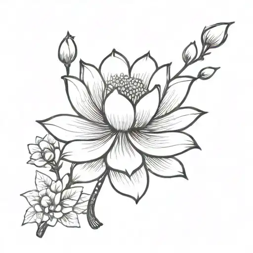 Lotus Flower Blooming Cherry Blossom