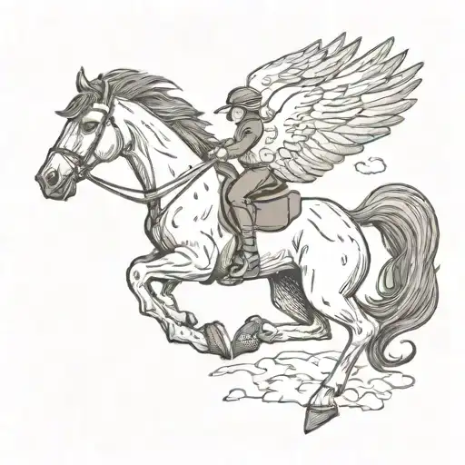 Flying Woodpecker Riding A Horse