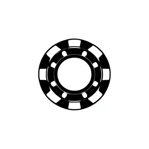 Poker Chip With Bowling Pins In The Background