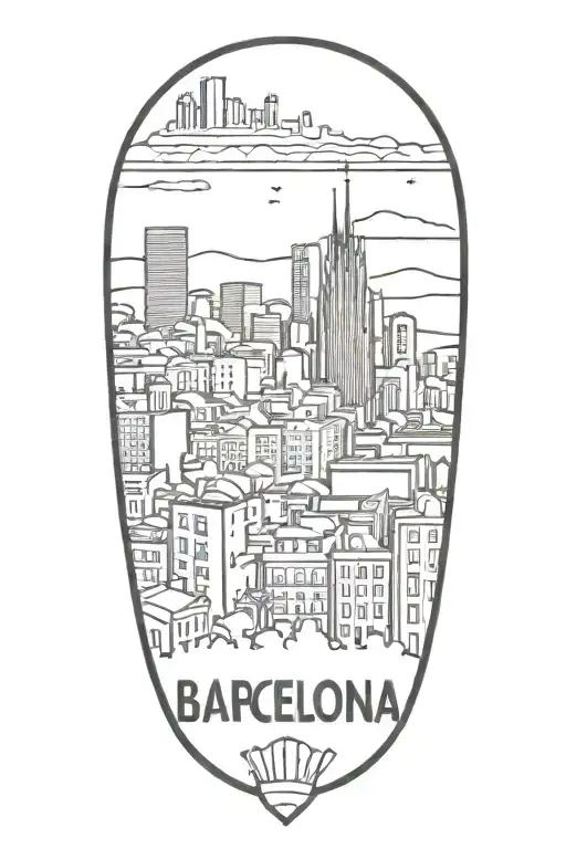 Barcelona Skyline Silhouette