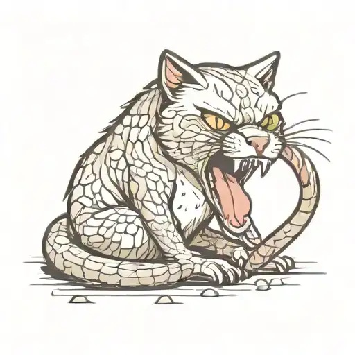 Angry Cat Hissing Snake Wrapped