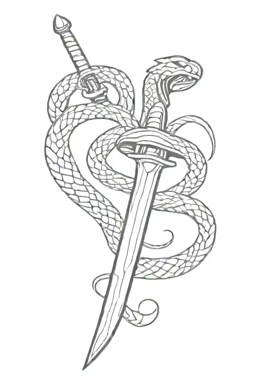 Sword With Snake Wrapped