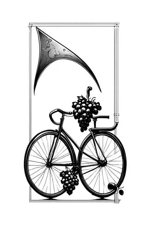 Scythe And Wine And Grape And Bicycle