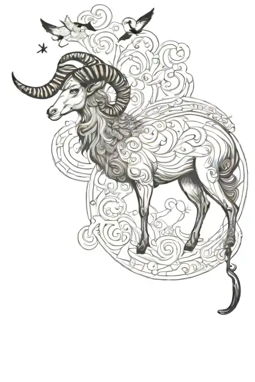 Aries Zodiac And Magpie