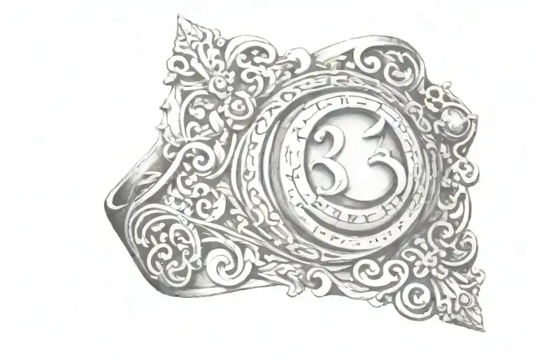 A Ring Tattoo Featuring The Numbers 333 Angel Number