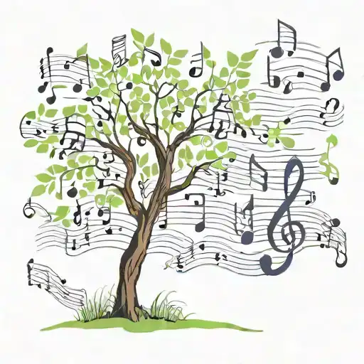 Nature Tree And Music Sheet