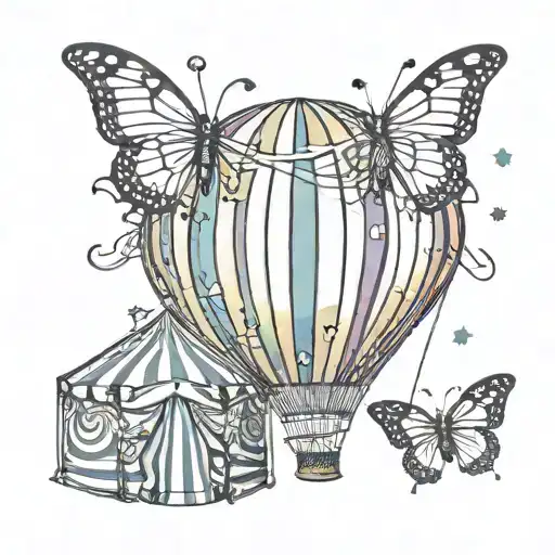 Circus Butterfly Baloon Rainbow