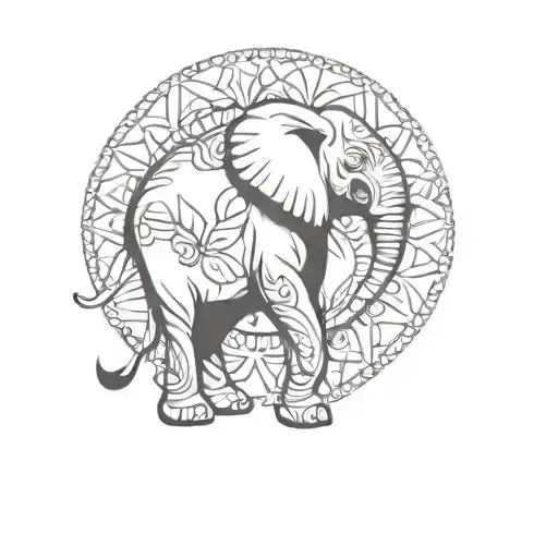 Elephant Mandella Flower Sleeve