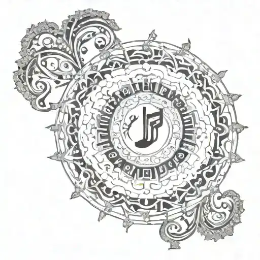 An Intricate Mandala Design With Music Notes Intertwined