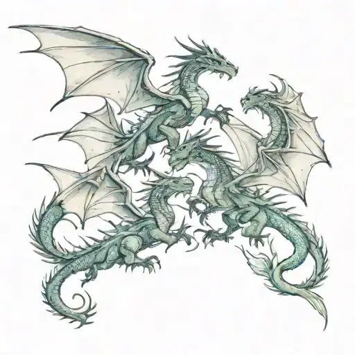 Fourth Wing Dragons Flying Together