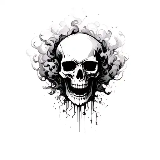 Skull Coming Out Of Smoke