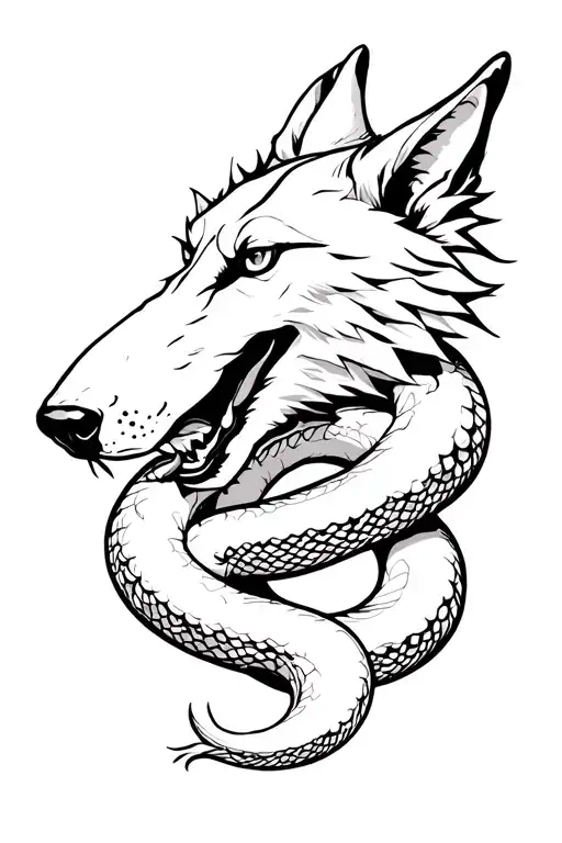 Fenriswolf And With Co -Garde Snake
