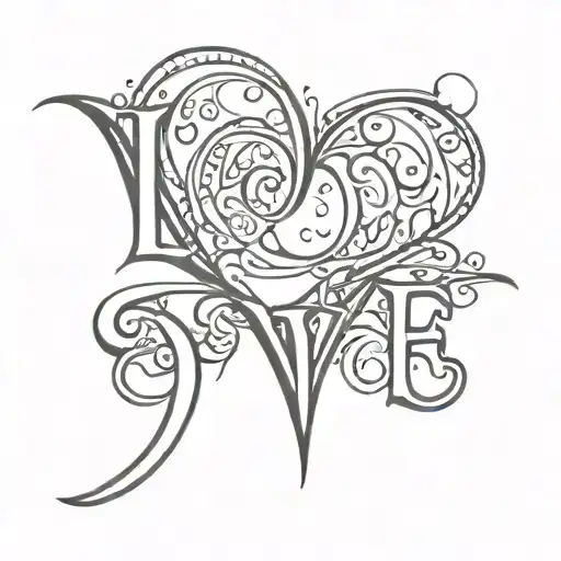 Serenity Word 'Love' Written