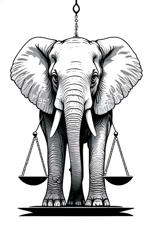 Elephant And A Scale Balanced
