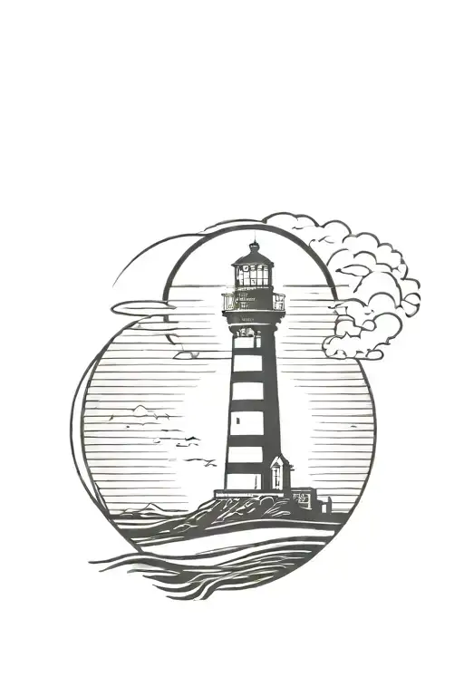 Lighthouse On Beach Sunset