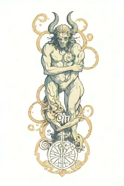 A Demon Gemini Zodiac Sign Intertwined With The Word Gemini