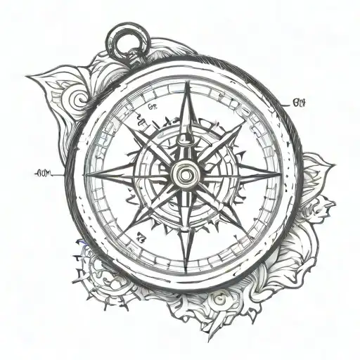 Pocket Compass Tattoo Old School Tattoo Front Facing