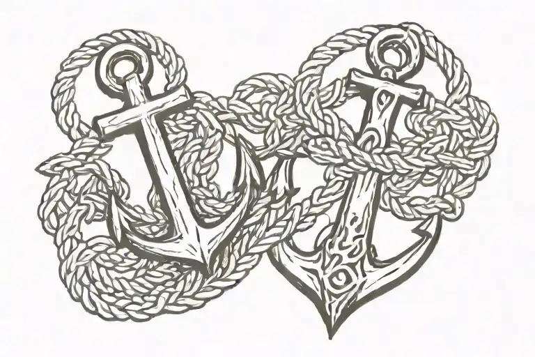 Cross And An Anchor Intertwined