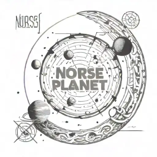 Norse Planet With Text Around