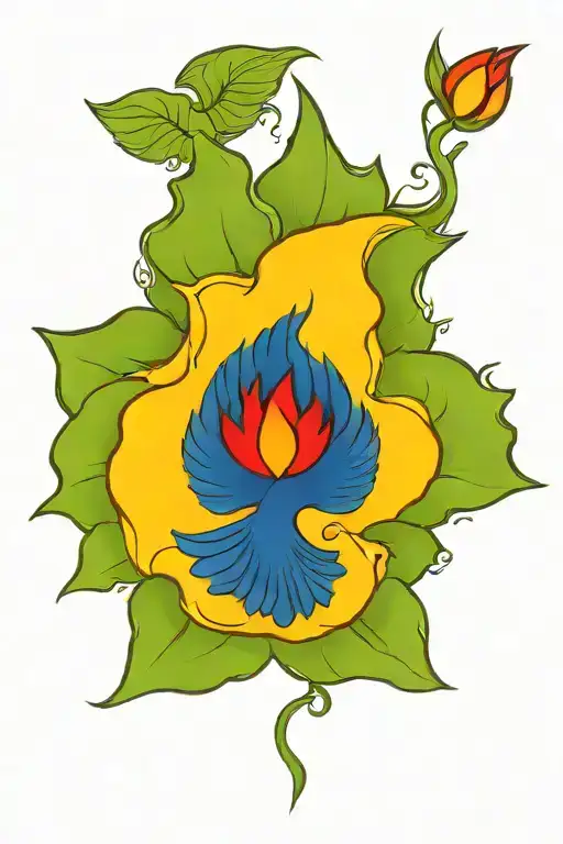 Pheonix Rising From A Lotus Flower