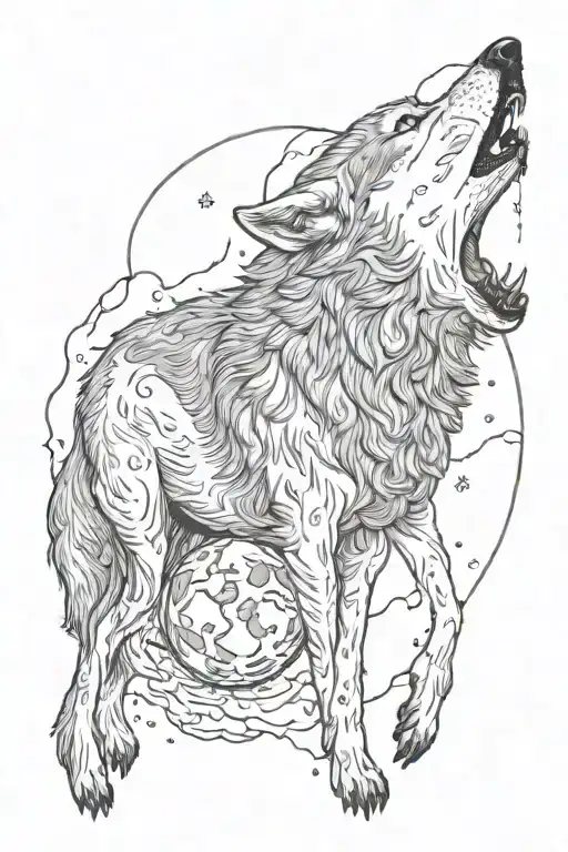 Wolf Eating Moon