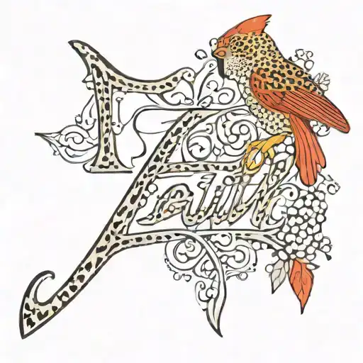 Faith Word With A Leopard Print Cardinal