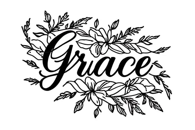 Grace Written In Elegant Script