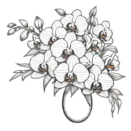 Orchid And Daisy Bouquet