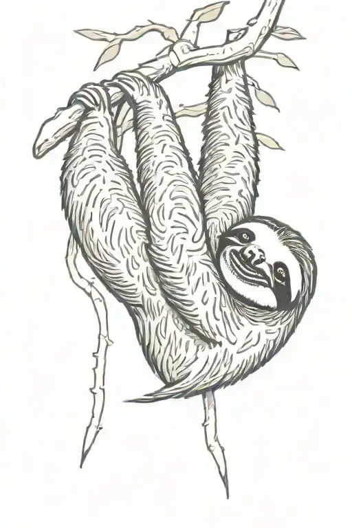 Sloth Hanging From A Tree