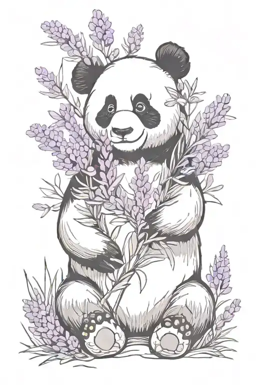 Panda And Lavender