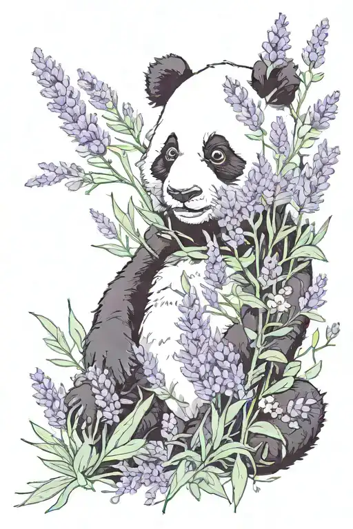 Panda And Lavender