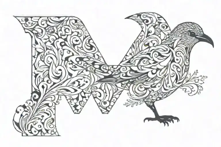 A Bird Made Up Of The Letter V And A