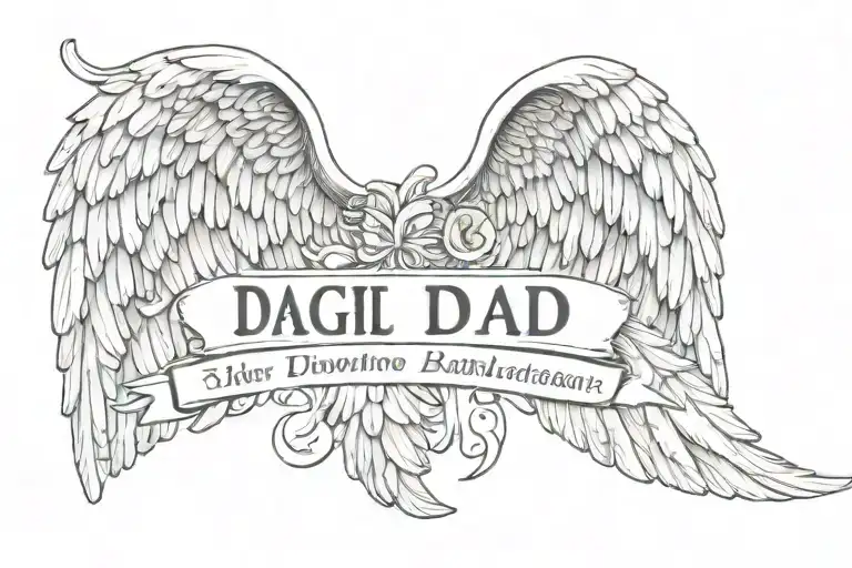 Angel Wings With Dad Name