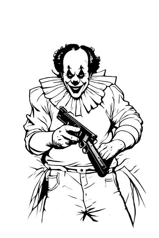 Clown With Gun Stealing