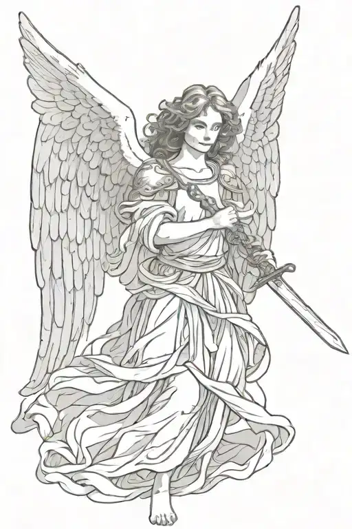Angel Holding A Sword