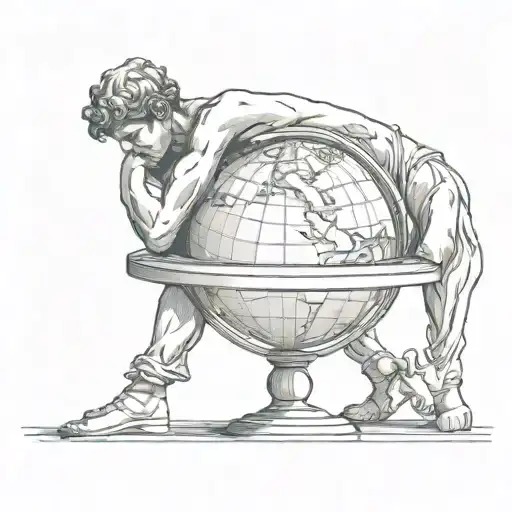 Atlas Resting On A Globe Symbolizing The Need To Rest