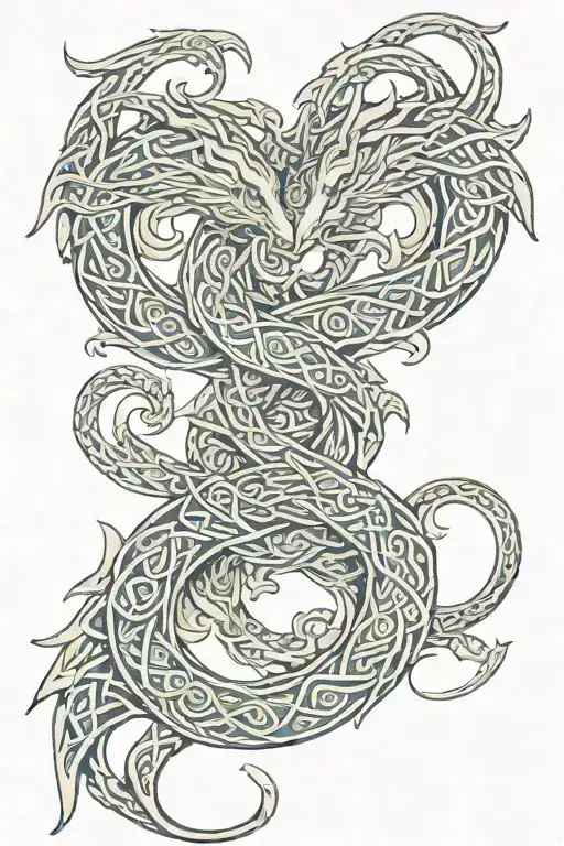 Celtic Dragon Intertwined