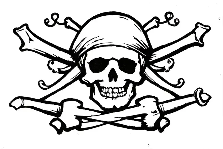 Pirate Traditional Ink On Paper Sailor Jerry Style