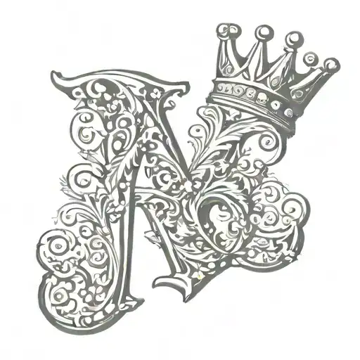 Letter K With Crown And Number 70