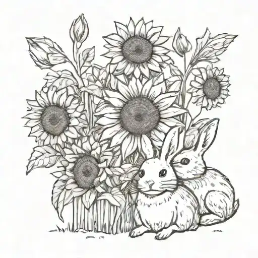 Sunflower And Bunnies