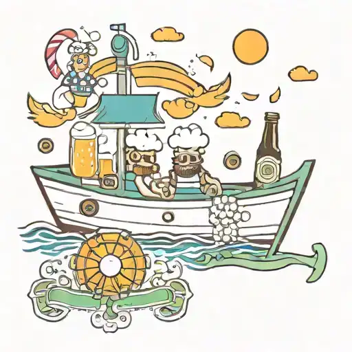 Summertime Friends Boat Beer Symbols