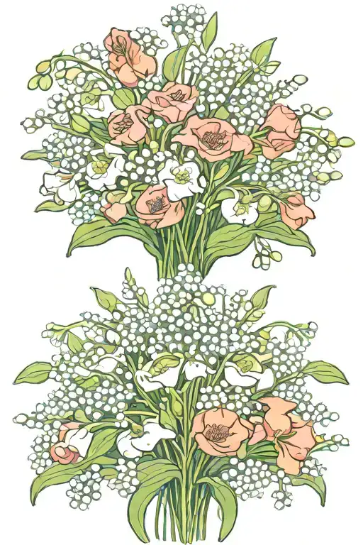 Mix Of Lily Of The Valley And Poppies Intertwined