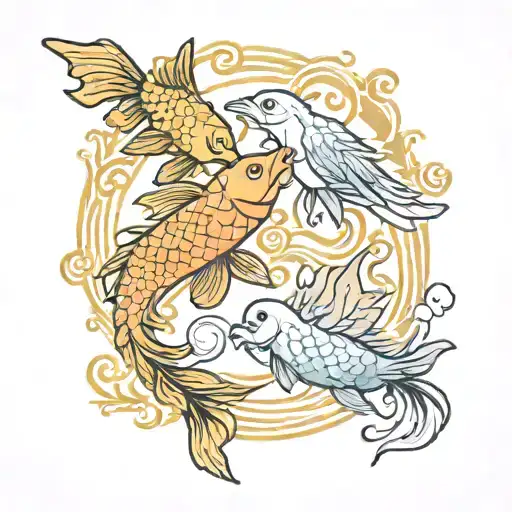 Gold Fish And Phoenix