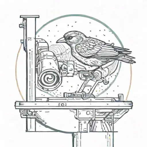 Bird Looking Through Telescoop