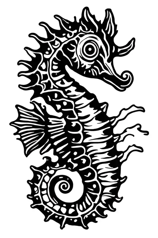 Seahorse Cartoon Character