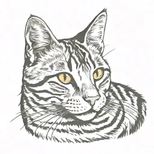 Traditional Tabby Cat Head